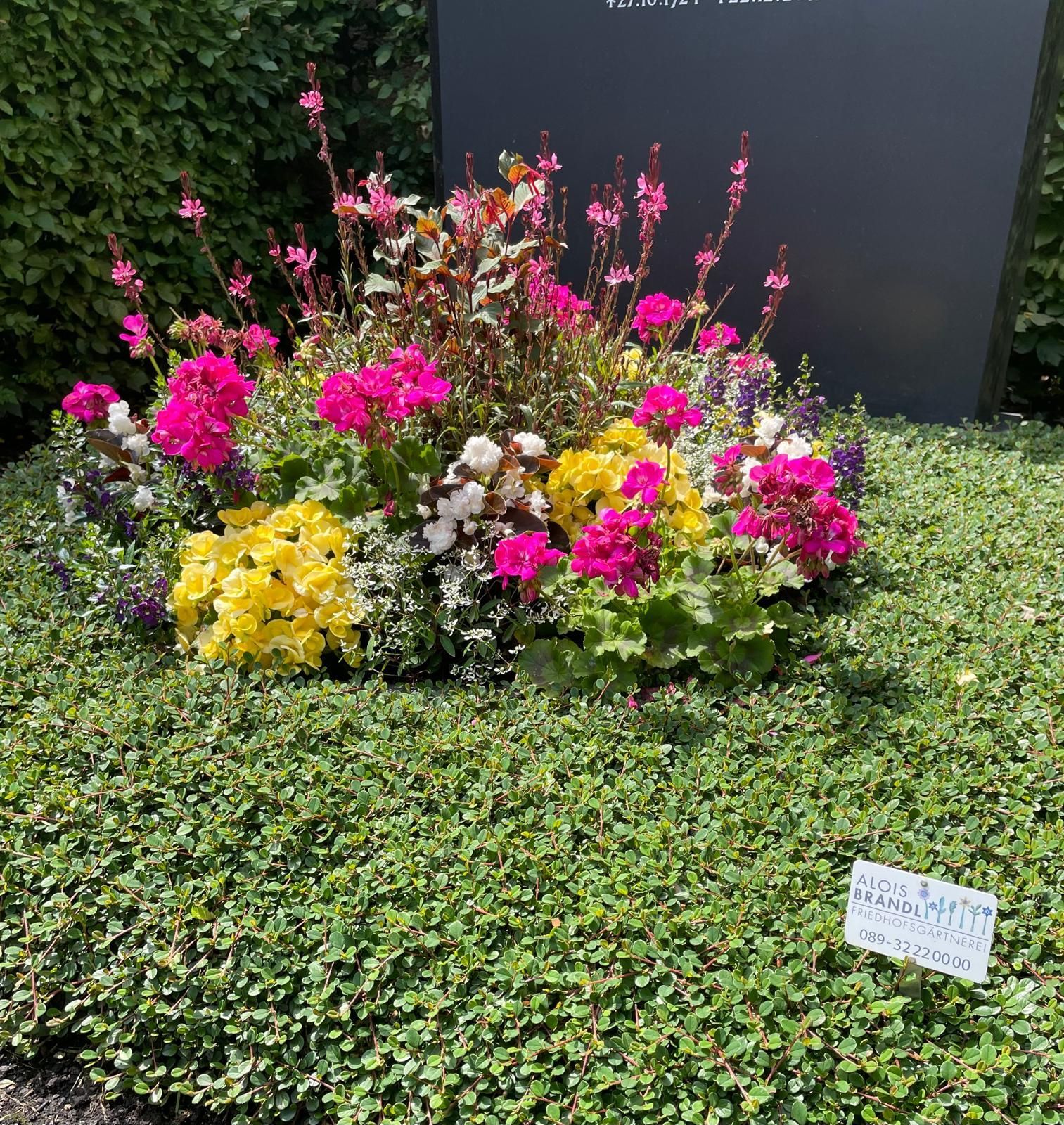 Jahresbepflanzung Grab Sommer