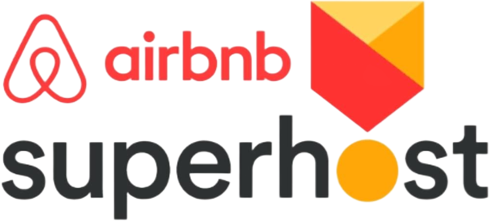Airbnb Superhost Airbnb Superhost logo in red, black, yellow, and orange on a white background