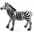 Zwart-wit gestreepte zebrafiguur op een witte achtergrond