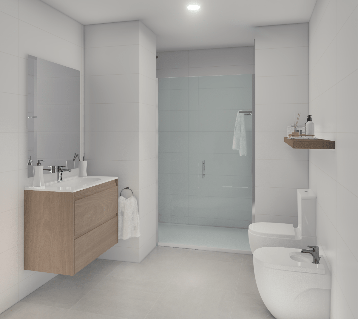 Un baño con inodoro, lavabo y espejo.