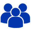 Un grupo de personas de pie una al lado de la otra sobre un fondo blanco.