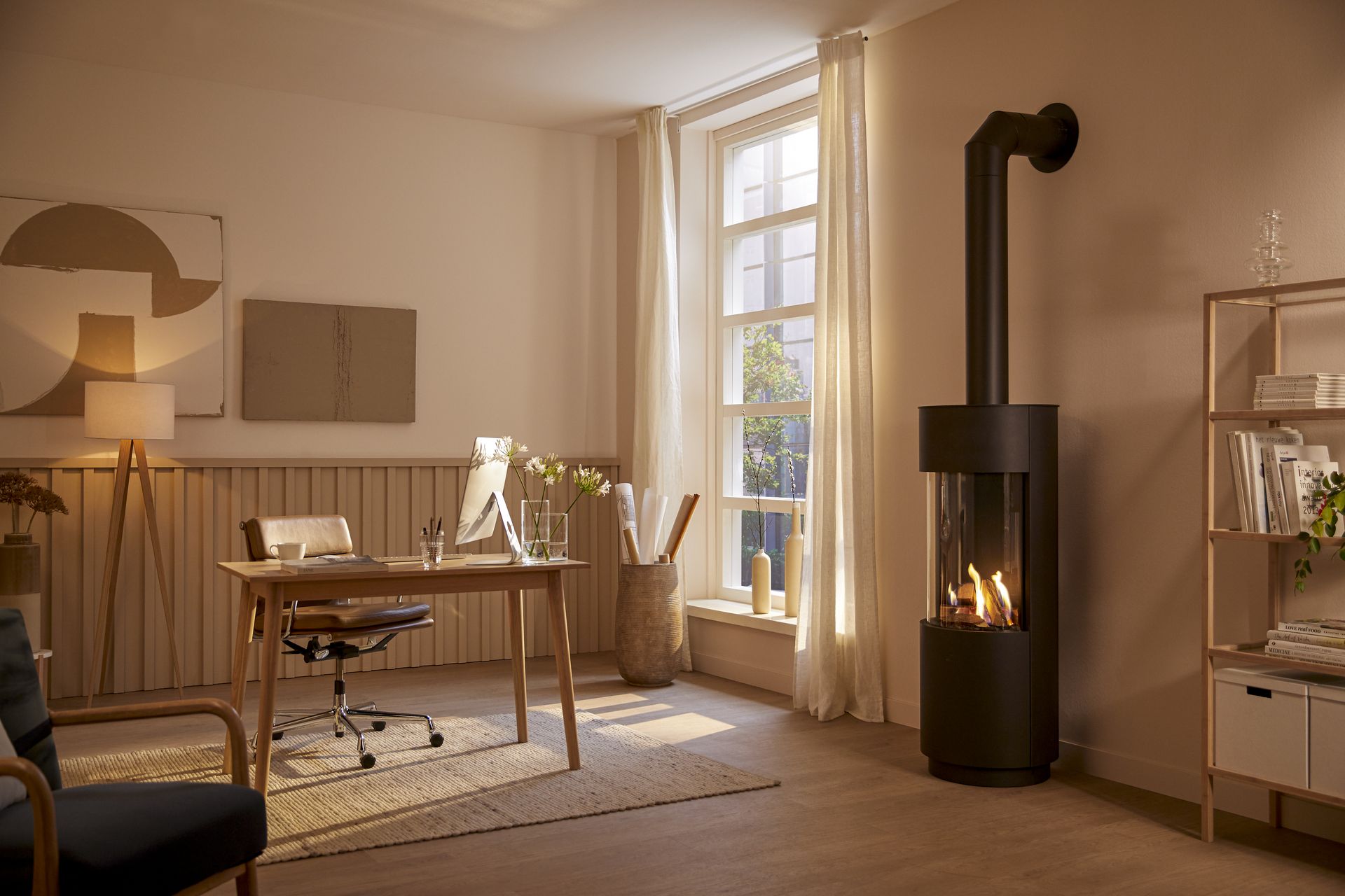 Poêle à gaz intégré dans le mur