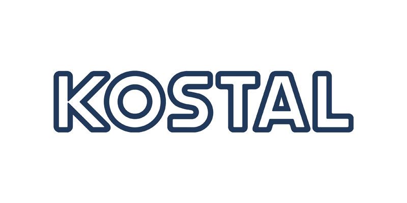 KOSTAL-Logo mit dunkelblauer Kontur auf weißem Hintergrund.