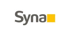 „Syna“-Textlogo mit einem gelben Quadrat.