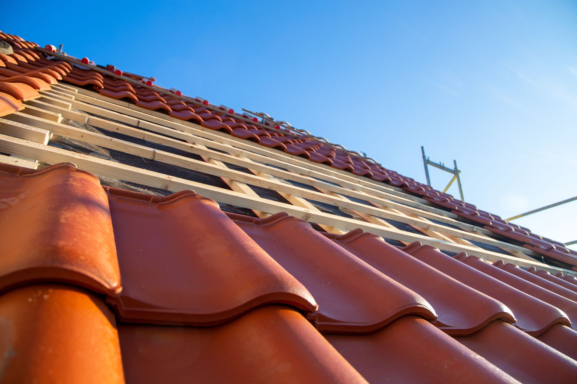 Toiture en terre cuite