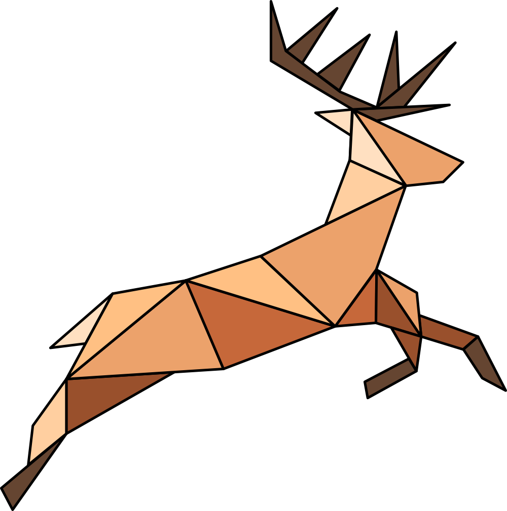 Stilisierter geometrischer Hirsch als Logo der Ferienwohnung im Schwarzwald