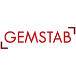 GEMSTAB en lettres rouges avec des crochets d'angle, probablement un logo.