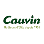 Logo for Cauvin, green text 