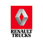 Logo Renault Trucks : losange argenté sur carré rouge, avec 