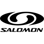 Logo Salomon : Ovale noir avec un « S » stylisé à l'intérieur, texte « SALOMON » en dessous.