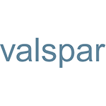Logo Valspar : texte bleu sur fond blanc.
