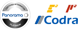 Logos pour Panorama Platinum Certified Integrator et Codra.