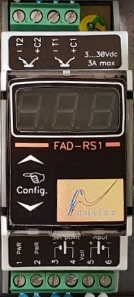 Module d'affichage numérique avec borniers d'entrée et de sortie. Modèle « FAD-RS1 ».