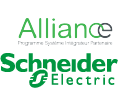 Logo vert de Schneider Electric avec « Alliance » au-dessus.
