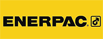El logotipo de Enerpac está sobre un fondo amarillo.