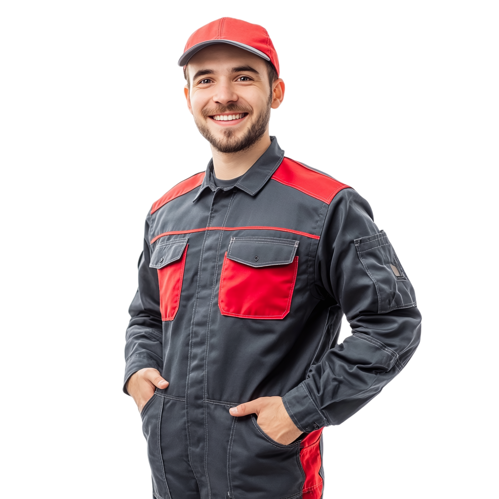 Mécanicien se tenant fièrement