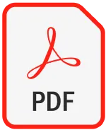 Un icono de archivo PDF rojo y negro sobre un fondo blanco.