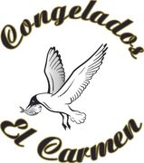 El logo de Congelados El Carmen muestra un pájaro volando con un pez en el pico.