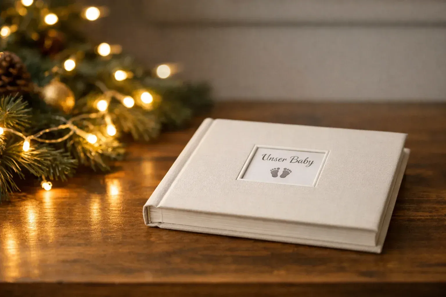 Trauer um ein Sternenkind an den Feiertagen Fotoalbum mit der Beschriftung