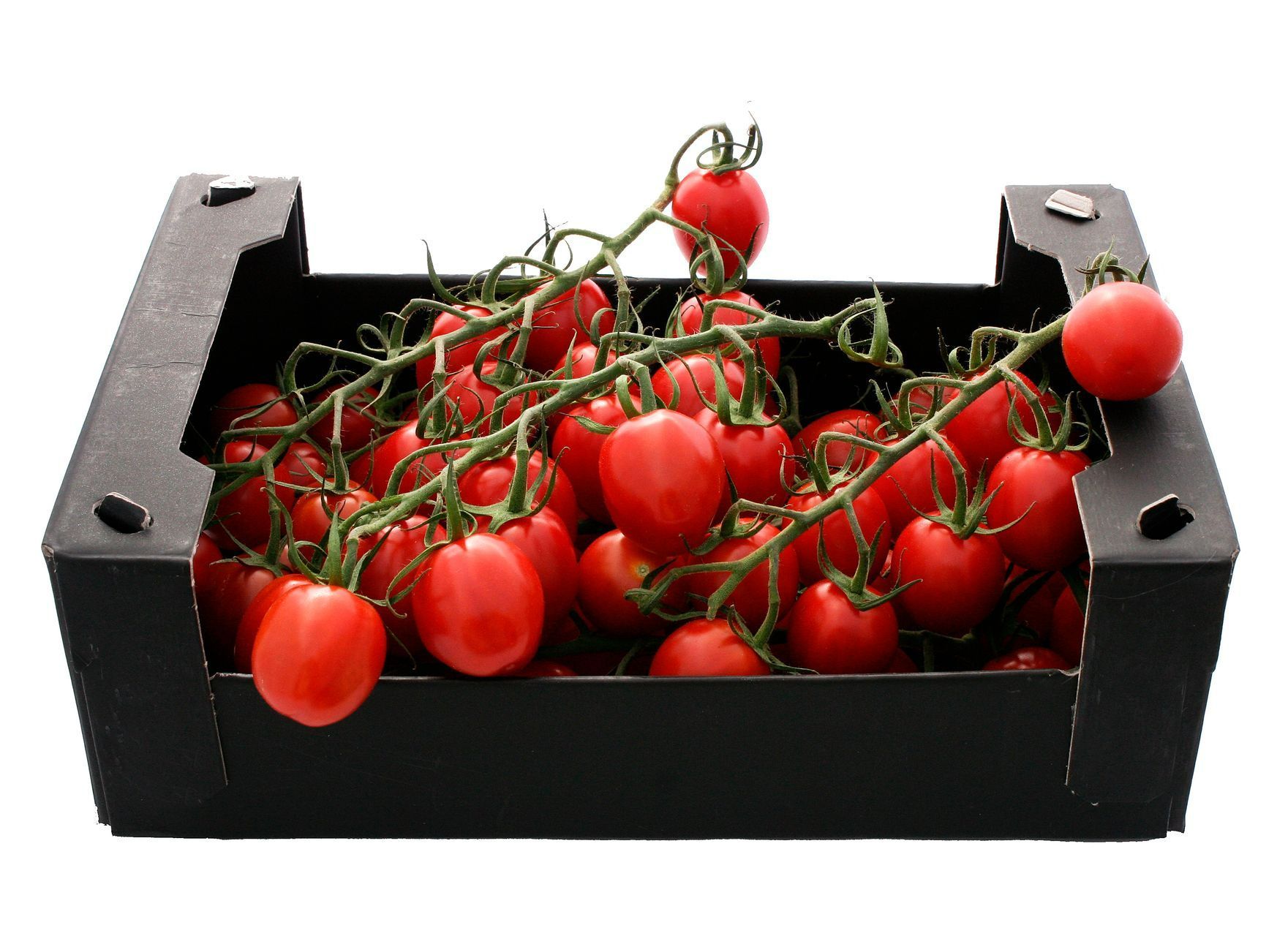 Barquette en carton empilable de fruits et légumes.