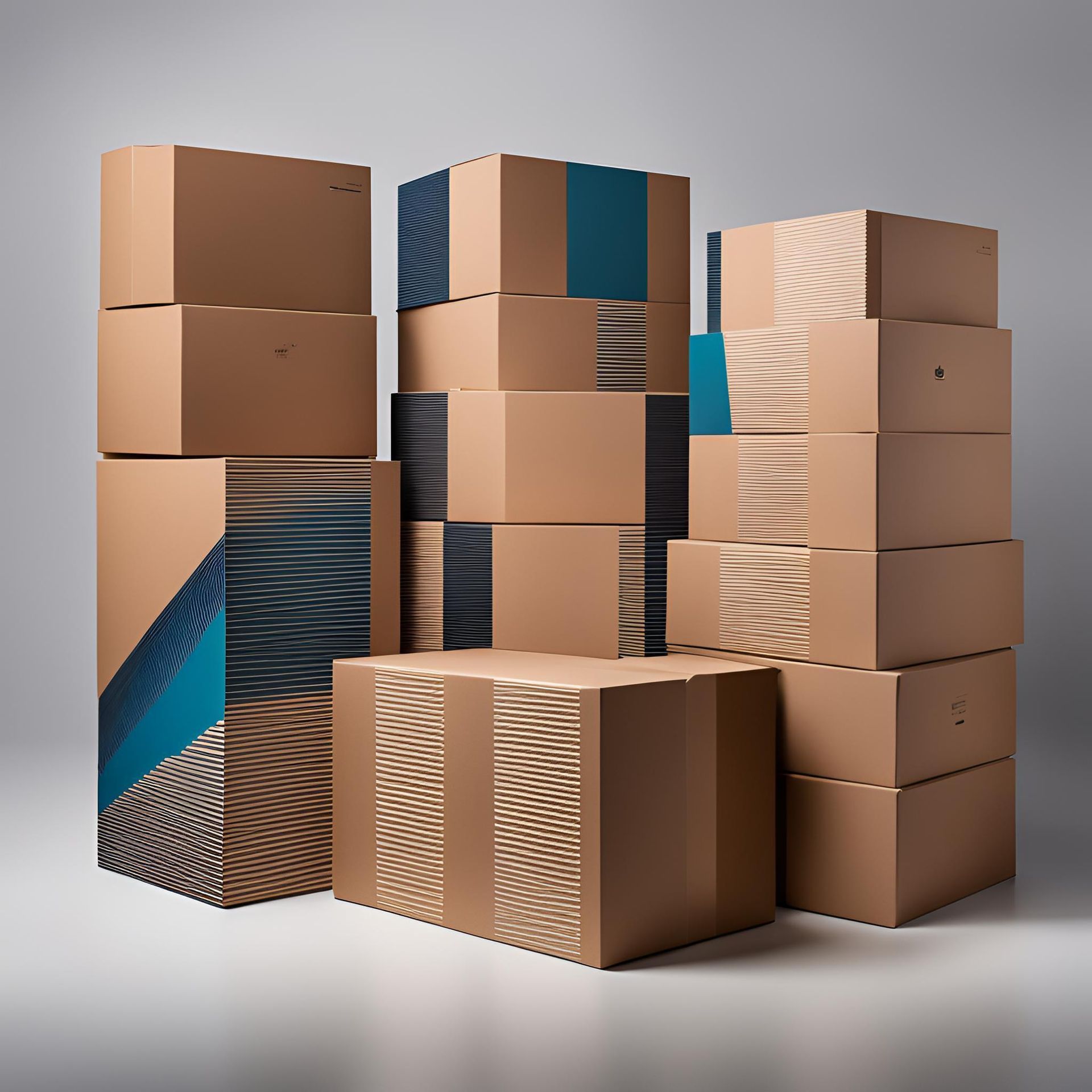 Pile de différents cartons.