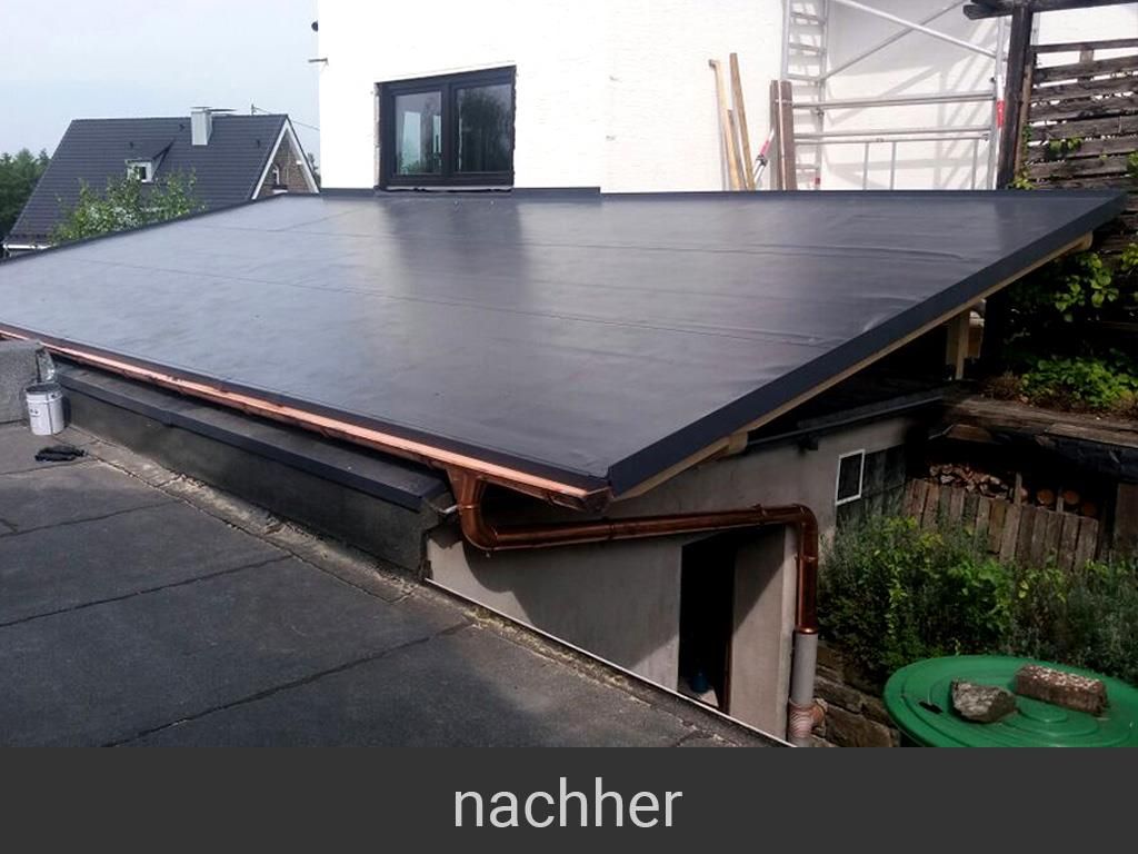 Ein Bild von einem Dach mit dem Wort „nachher“ darunter