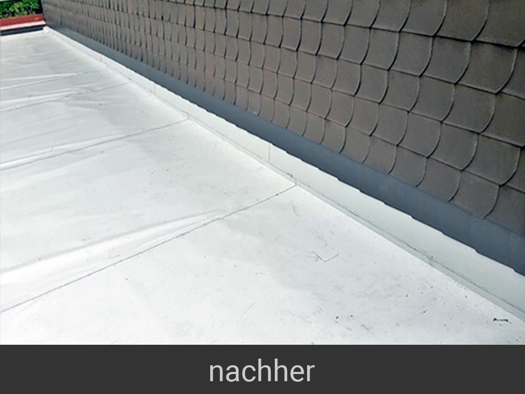 Ein Bild von einem Dach mit dem Wort „nachher“ darunter