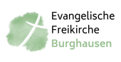 The logo for evangelische freikirche burghausen has a cross on it.
