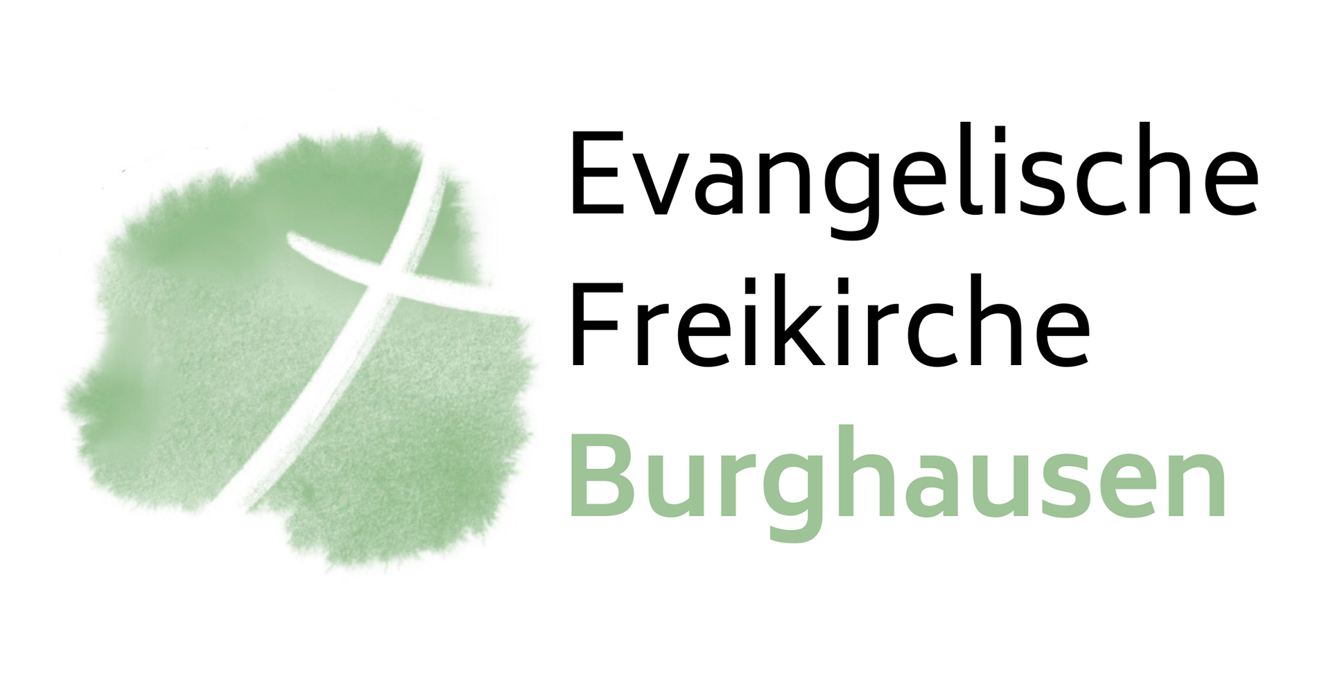 The logo for evangelische freikirche burghausen has a cross on it.