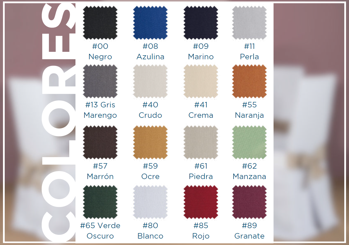 Se muestran una variedad de colores en una mesa.