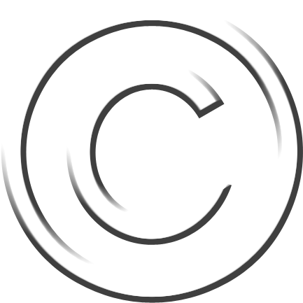 Un dibujo en blanco y negro de un símbolo de copyright sobre un fondo blanco.