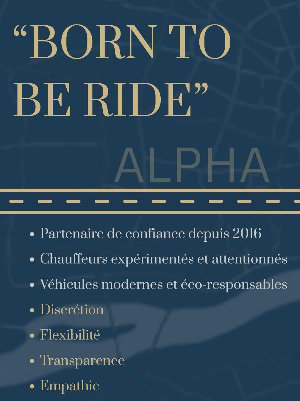 Promotion bleue et or Born to Be Ride d'ALPHA.