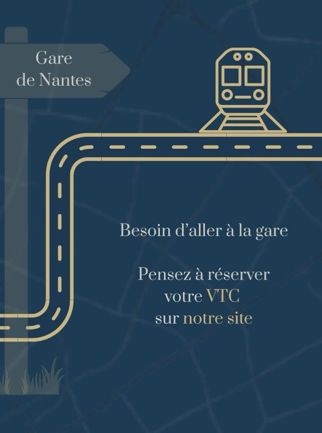 Carte bleue de la gare de Nantes avec un itinéraire de métro doré.