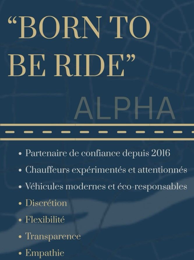 Promotion bleue et or Born to Be Ride d'ALPHA.