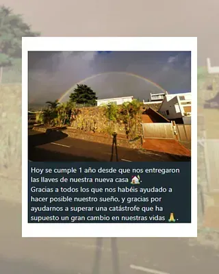 Una imagen de un arcoíris en el cielo con una leyenda en español.