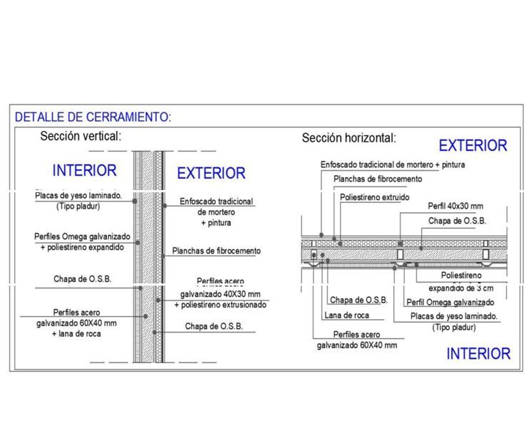 Un dibujo del interior y el exterior de un edificio