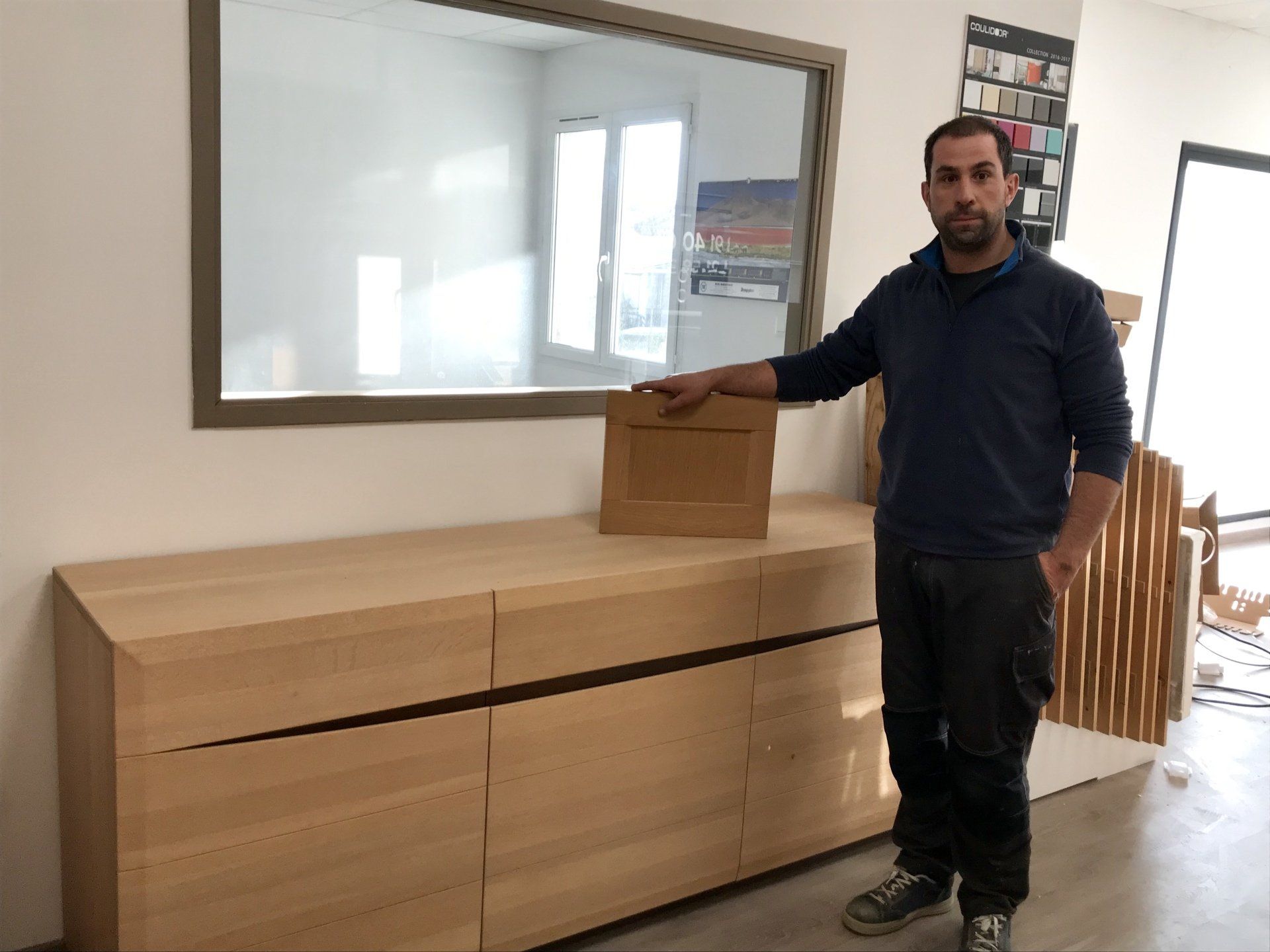 Meuble TV deux couleurs de bois