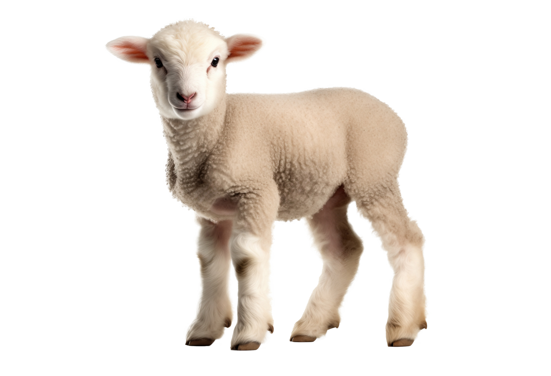 Agneau de lait debout sur ses quatre pattes