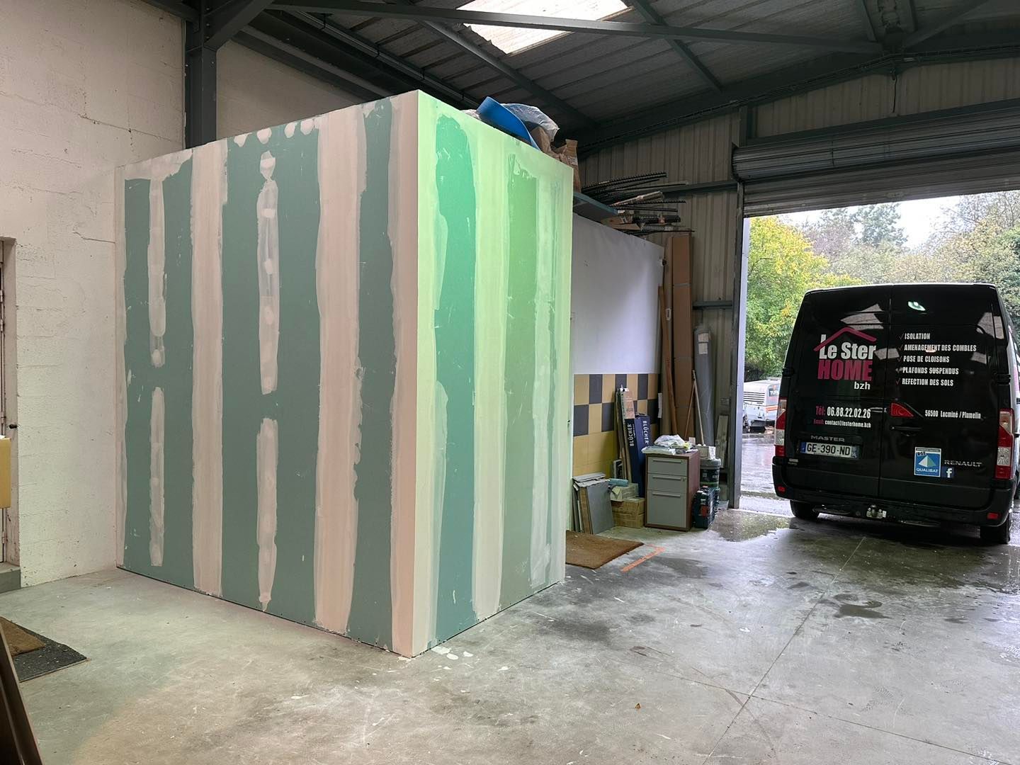 Installation de cloison