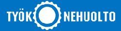Työterveyshuolto logo on blue background with white gear icon