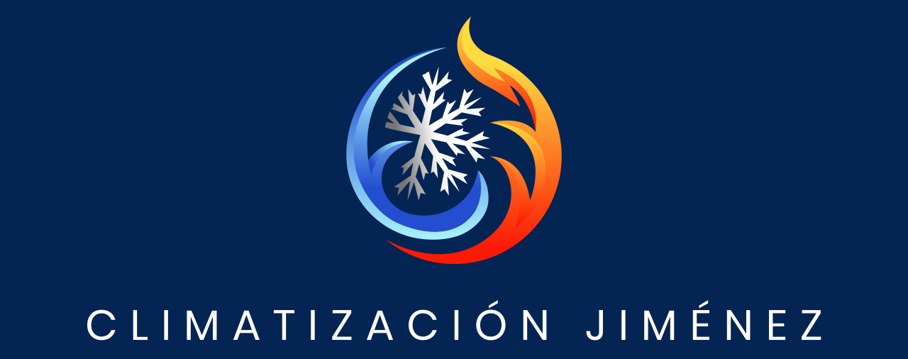 Un logotipo para una empresa llamada climatización jimenez.