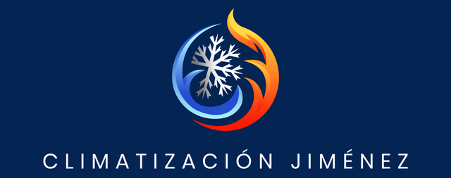 Un logotipo para una empresa llamada climatización jimenez.