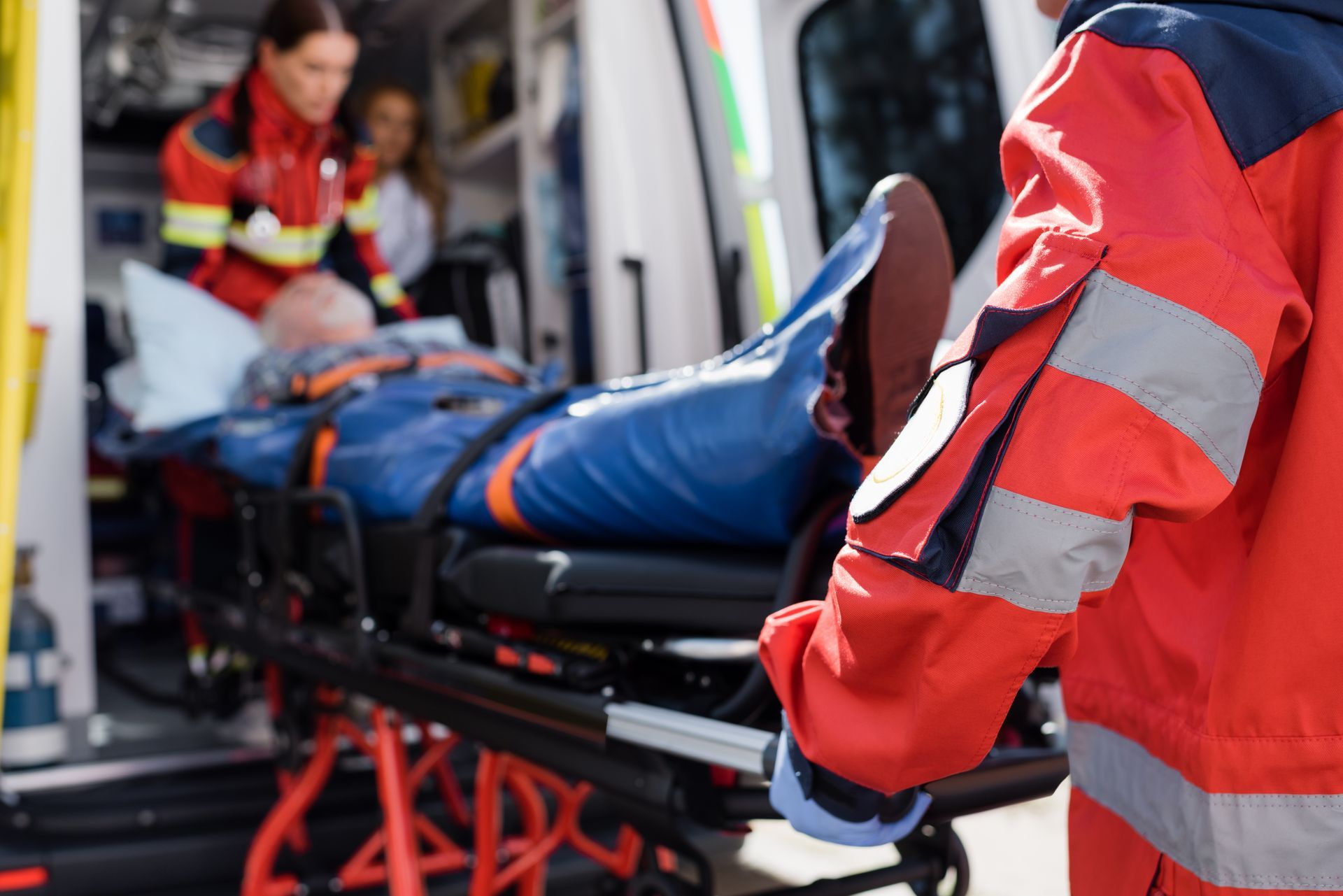 Un patient dans une ambulance