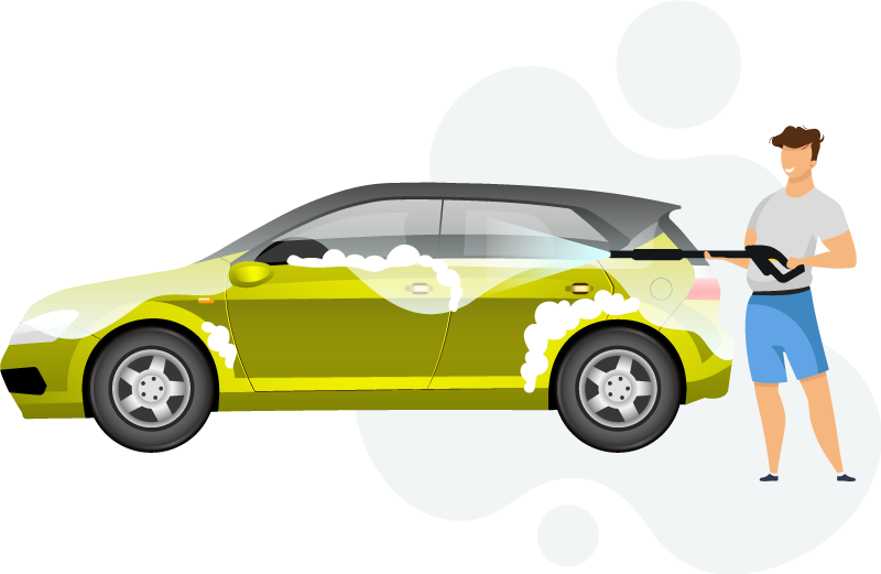 Illustration d'un lavage de voiture