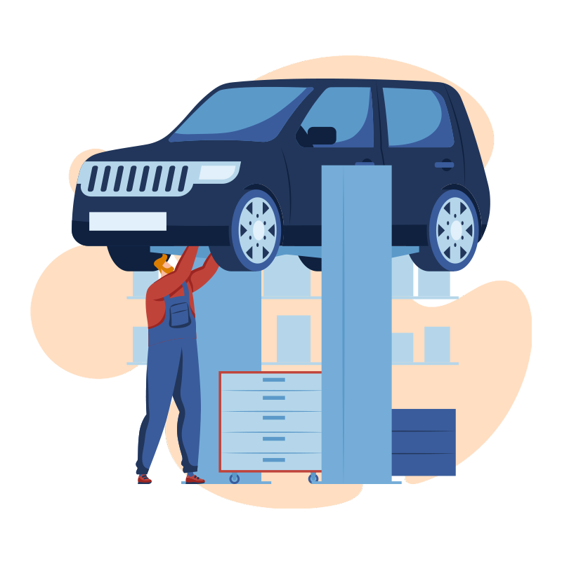 Illustration de réparation de voiture