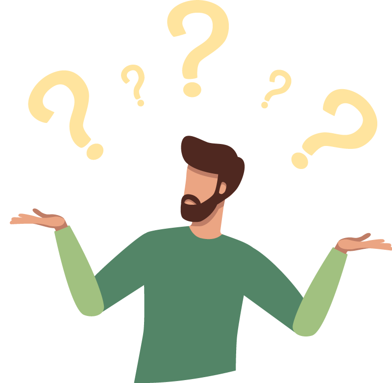 Illustration  d'un homme qui se pose des questions