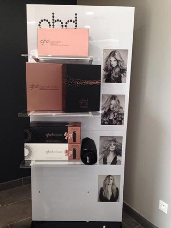 Gamme de produits GHD, L'Oréal, Morocconanoil, Revlon. 