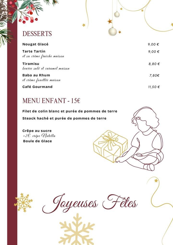 Menu de noel