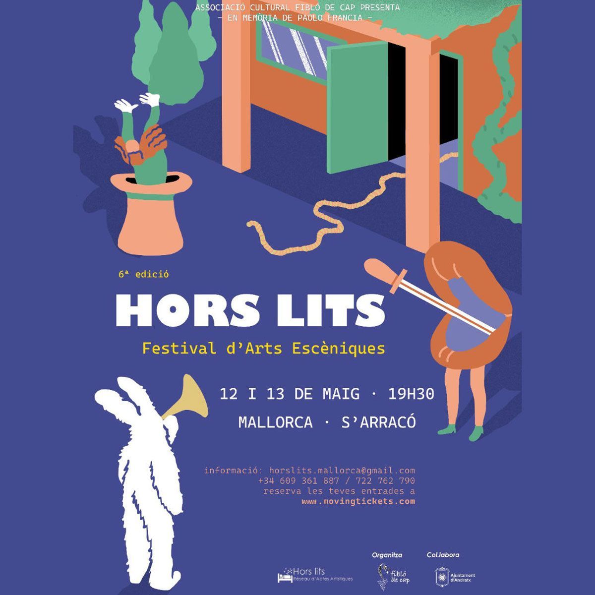 Un cartel para hors lits festival d'arts escéniques