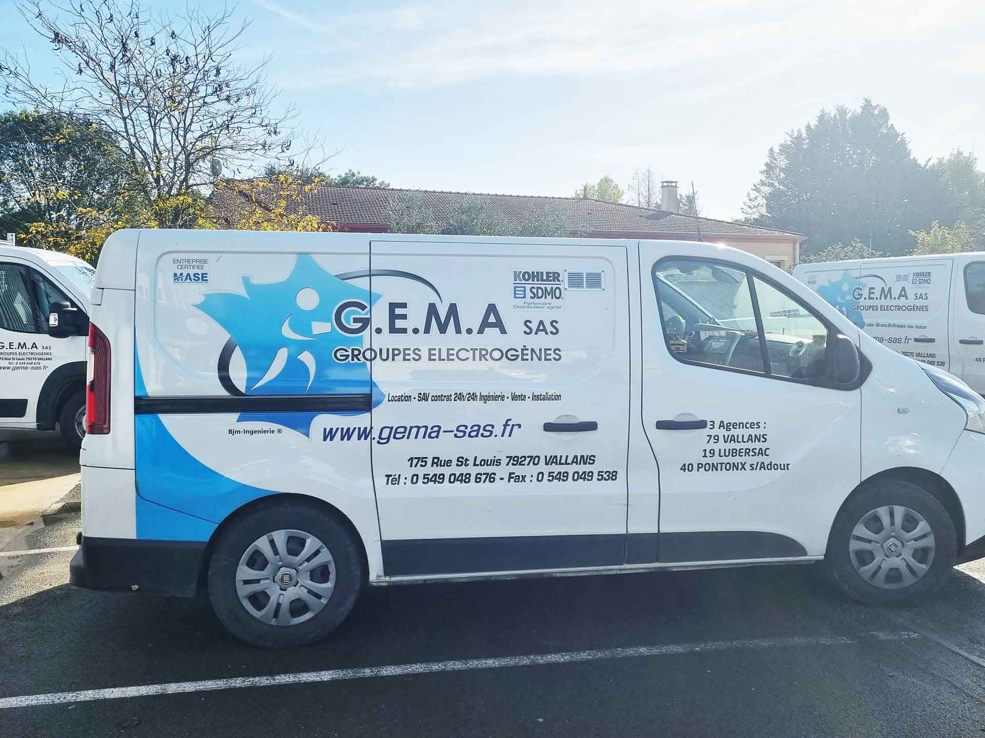 Un des véhicules de la flotte d'intervention de GEMA